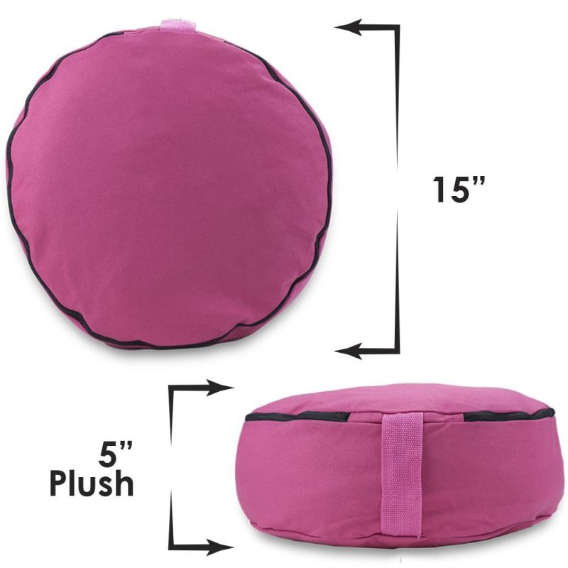 Pink 15" Round Zafu Meditation Cushion