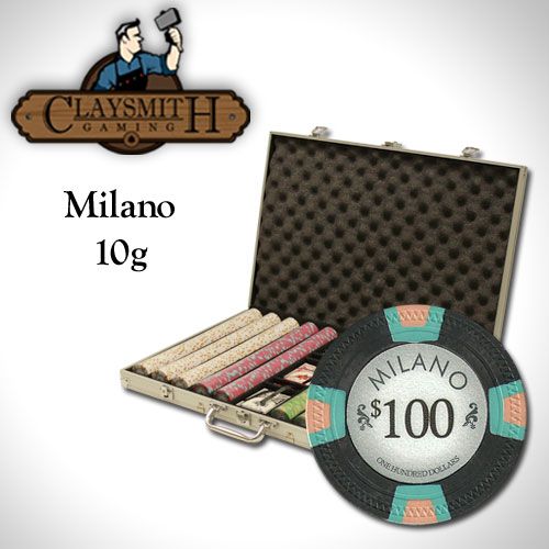 1000Ct Claysmith Gaming "Milano" Chip Set In Aluminum Case