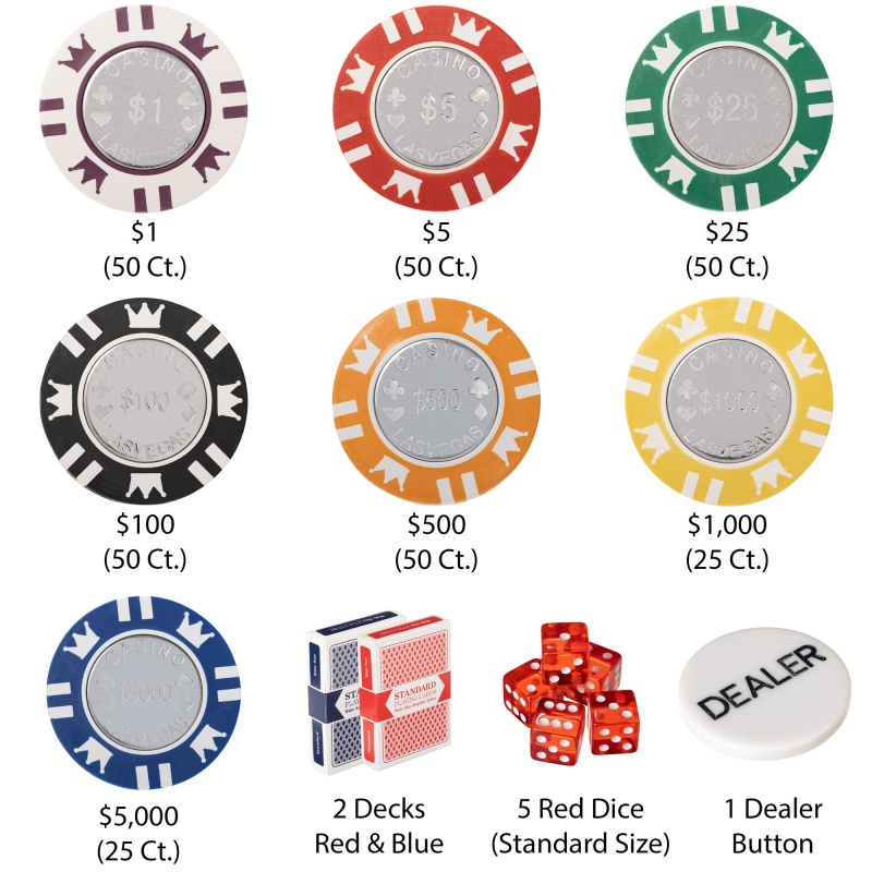 300 Ct Aluminum Pre-Packaged - Coin Inlay 15 Gram Chips
