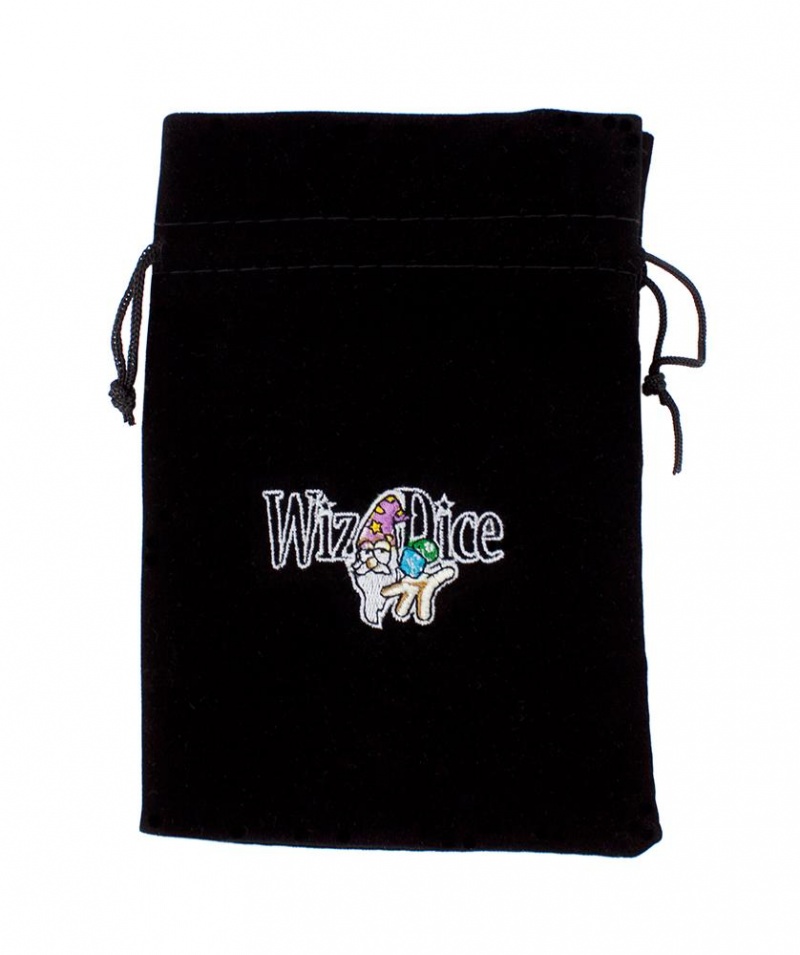 Large 7In X 5In Embroidered Velour Pouch With Drawstring