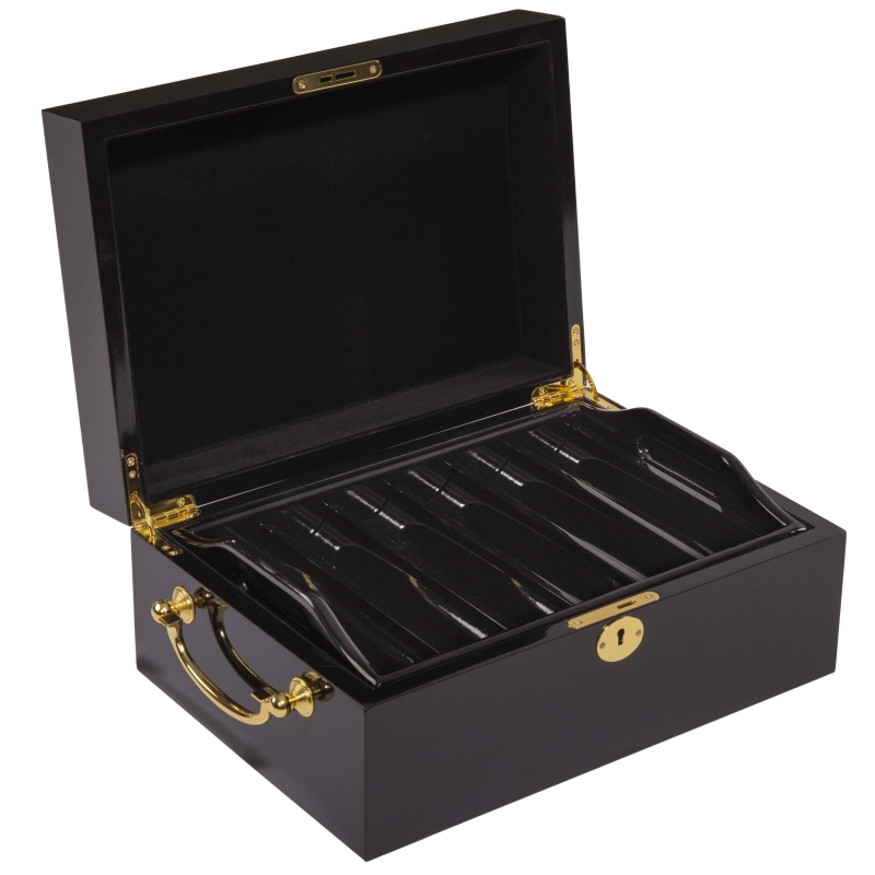 Pre-Pack - 500 Ct Ace King Suited Set Black Mahogany Case