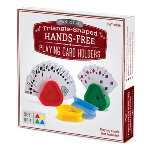 Set Of 4 Triangle-Shaped Hands-Free Playing Card Holders