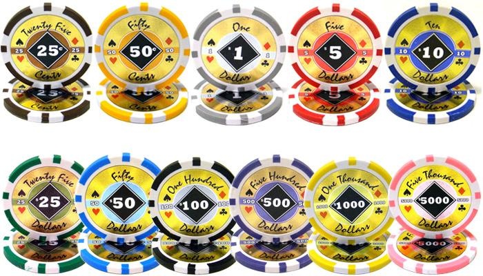 600 Ct. Black Diamond Poker Chip 14 Gram - Acrylic Case