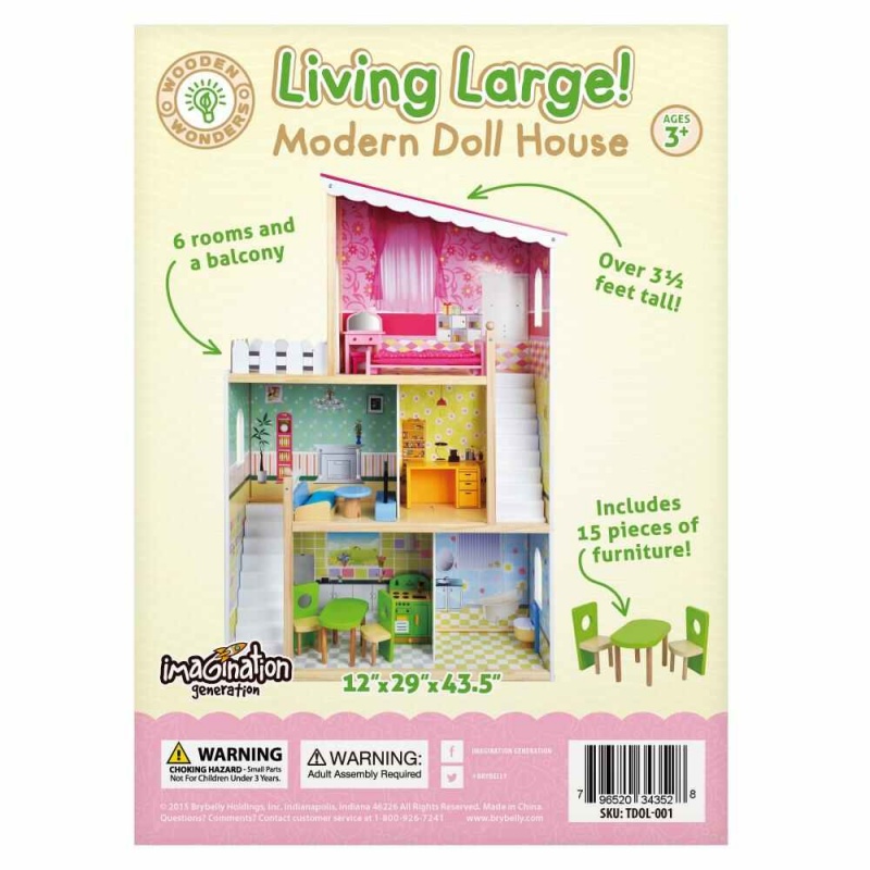 Wooden Wonders Living Large! Modern Doll House