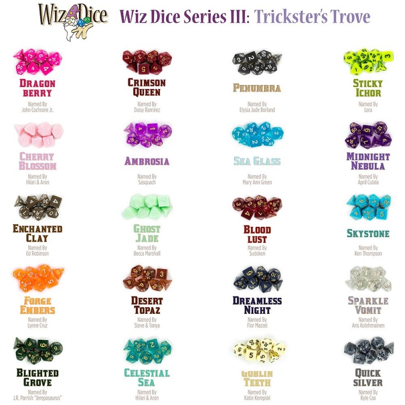 Set Of 7 Polyhedral Dice, Cherry Blossom