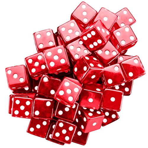 25 Red Dice - 19Mm