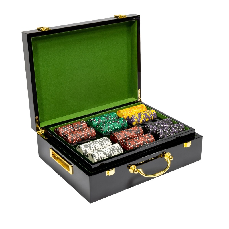 Pre-Pack - 500 Ct Ace King Suited Chip Set Hi Gloss Case