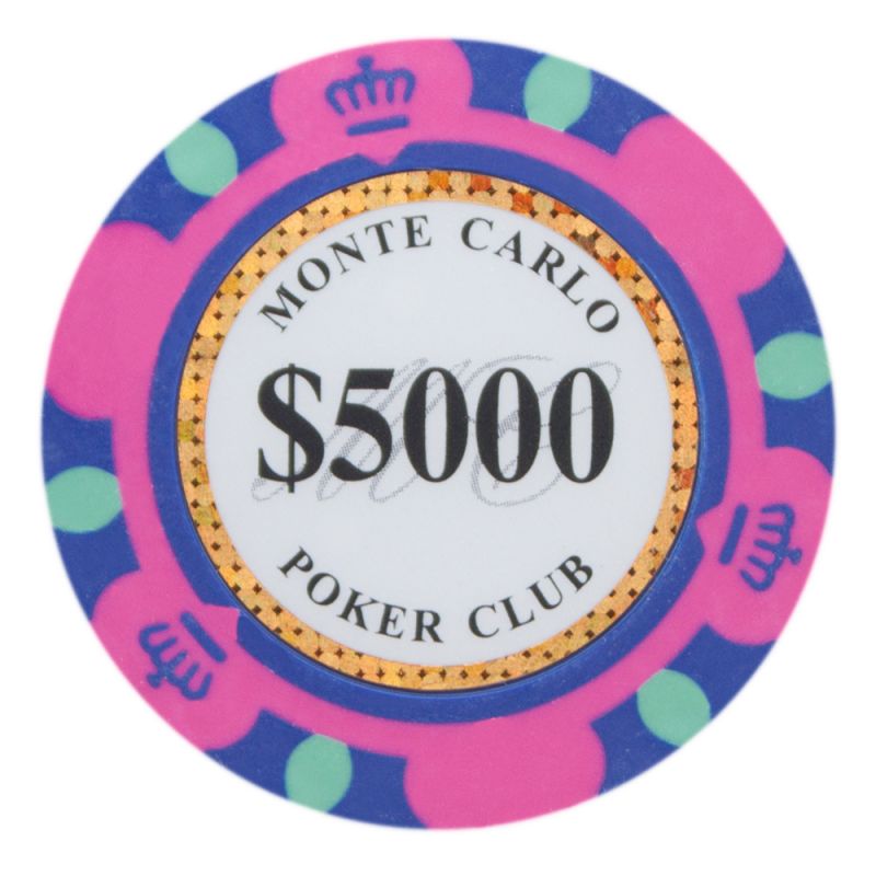 $5,000 Monte Carlo 14 Gram Poker Chips (25 Pack)