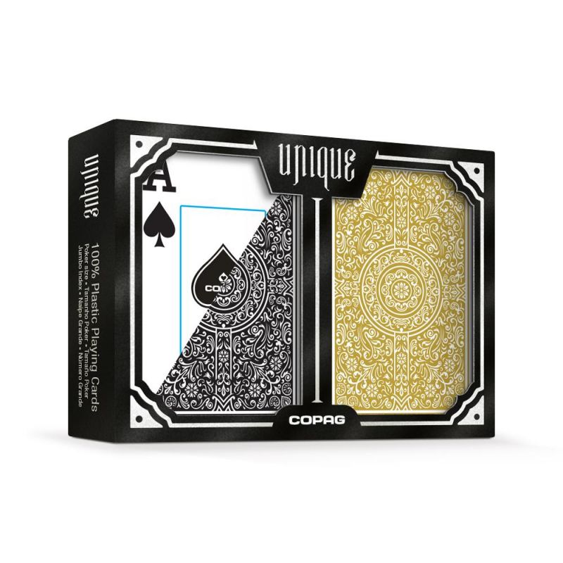 Copag Unique Black/Gold, Poker Size, Jumbo Index