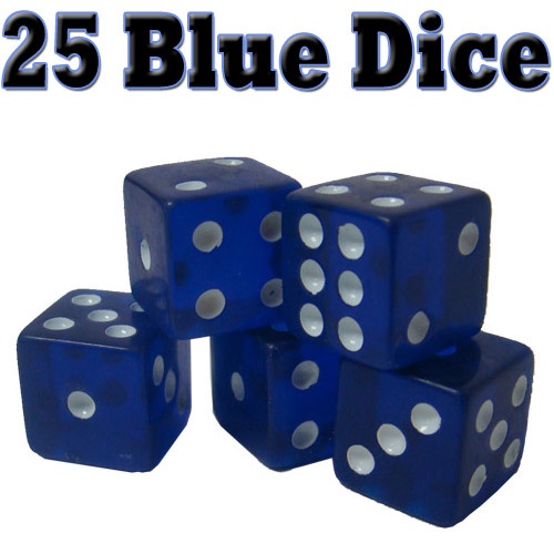 25 Blue Dice - 16Mm