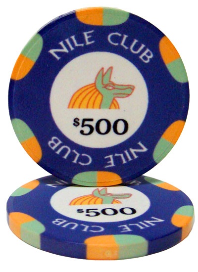 $500 Nile Club 10 Gram Ceramic Poker Chip (25 Pack)