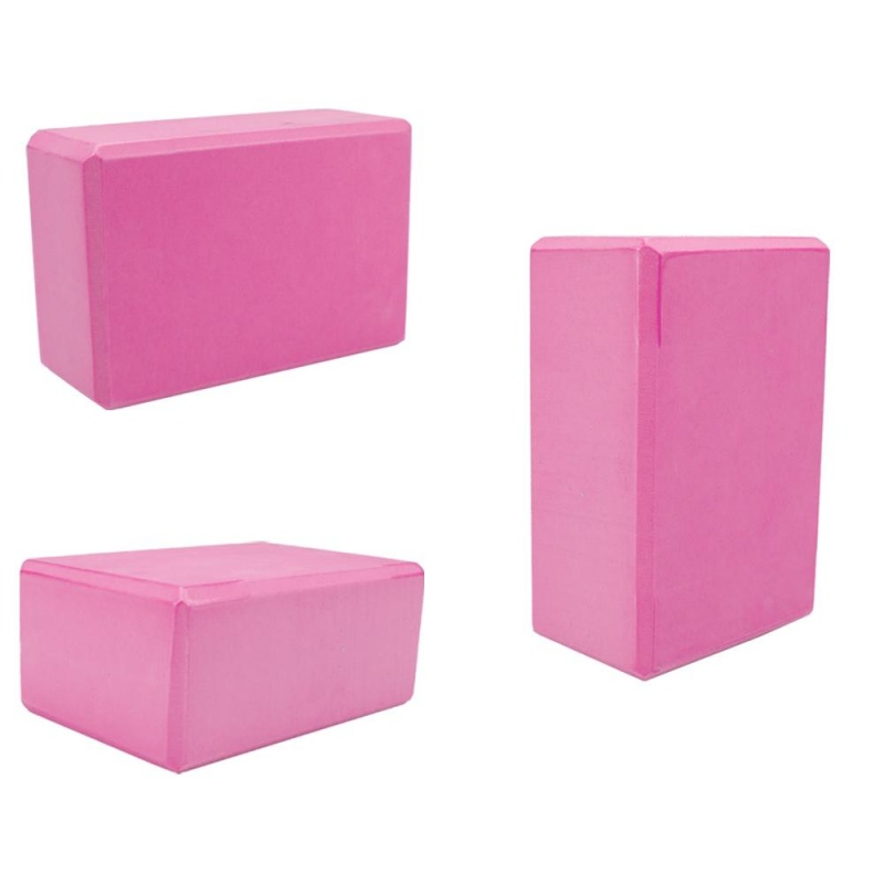 Large High Density Pink Foam Yoga Block 9 X 6 X 4