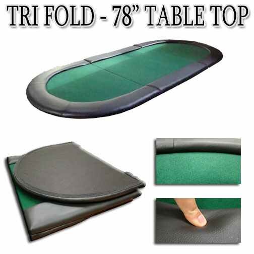 Green 78"X35" Tri-Fold Poker Table Top