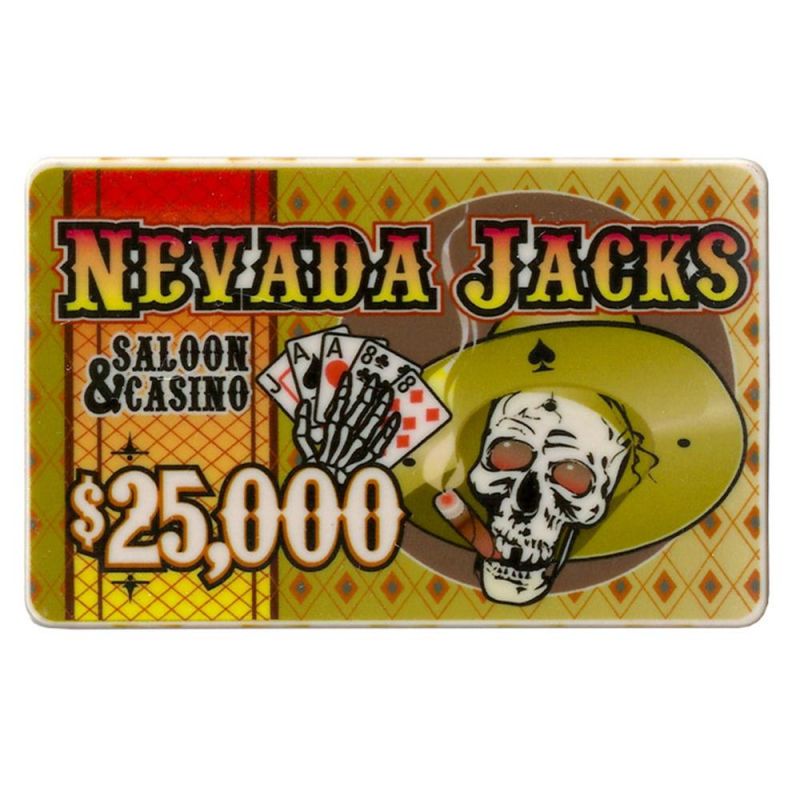 $25,000 Nevada Jack 40 Gram Ceramic Poker Plaque (5 Pack)