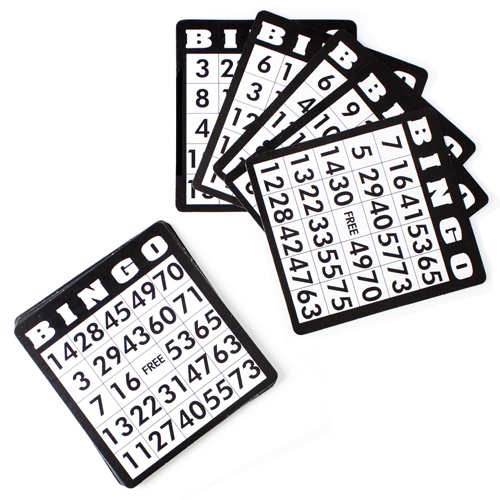 18 Pack Of Black Bingo Cards