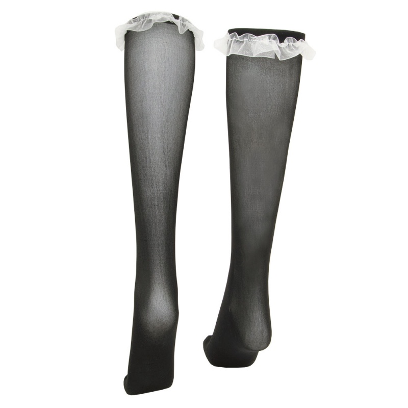 Black Laced Knee High Costume Tights
