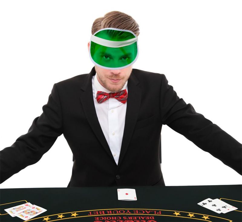 Official Green Casino Style Dealer Visor