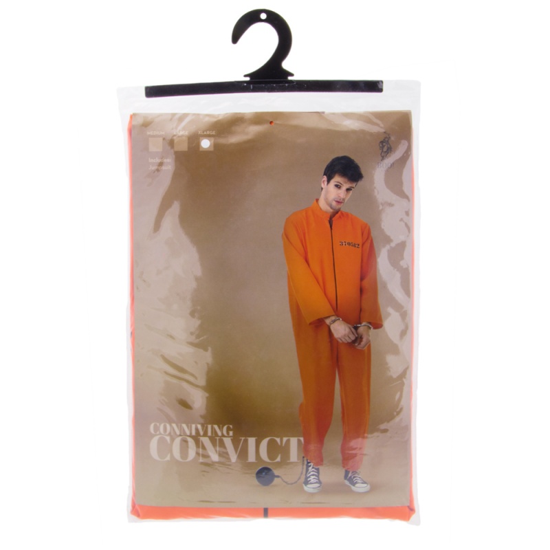 Orange Prisoner Adult Costume, l