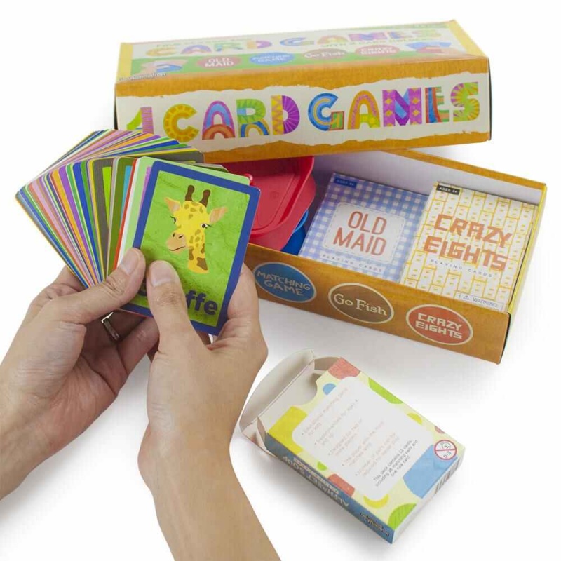 4 Pack Classic Children's Card Games W/ 2 Card Holders