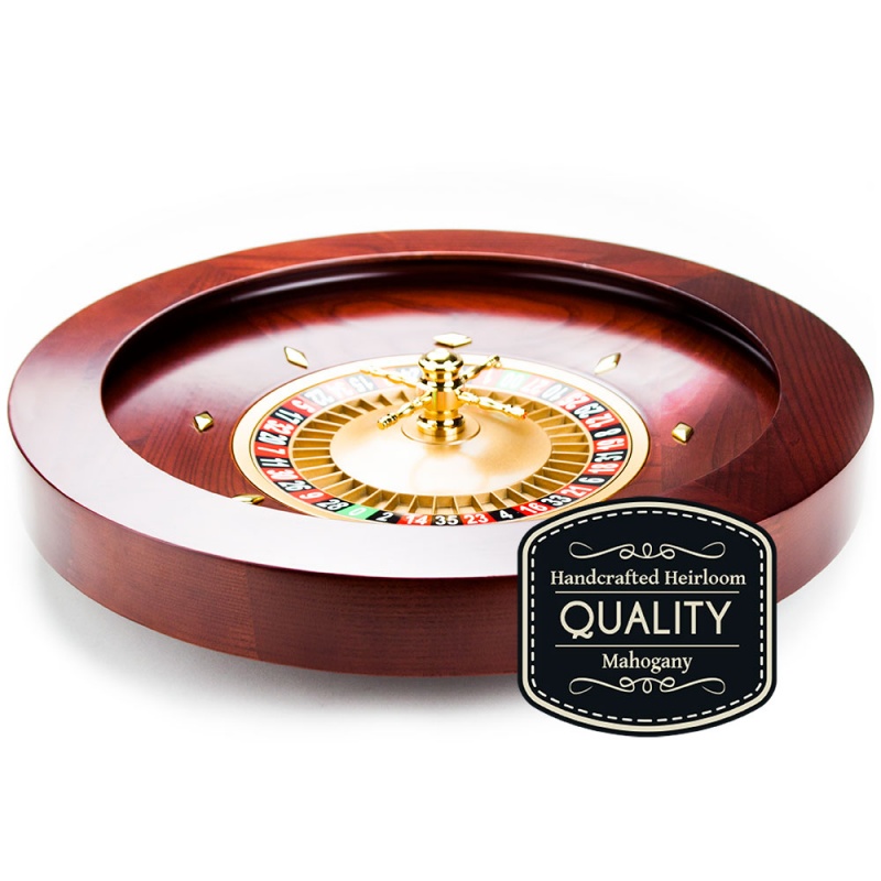 19.5" Casino Grade Deluxe Wooden Roulette Wheel