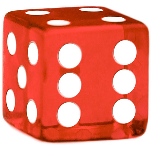 5 Red 19Mm Dice With Synthetic Leather Cup