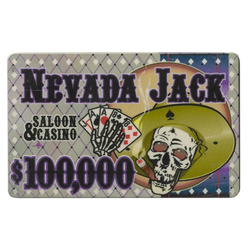$100,000 Nevada Jack 40 Gram Ceramic Poker Plaque (5 Pack)