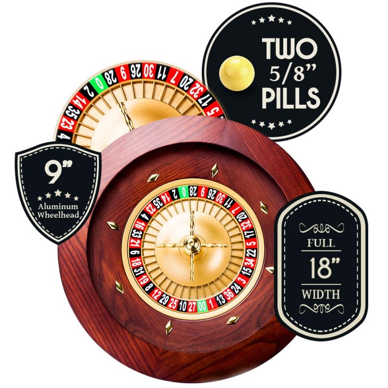 18" Casino Grade Deluxe Wooden Roulette Wheel
