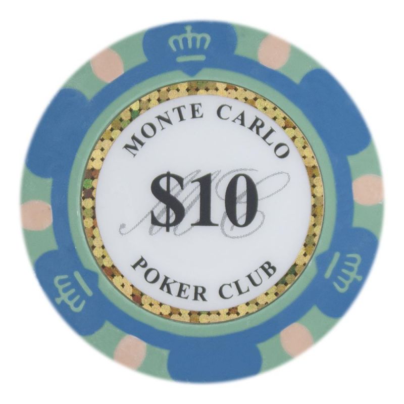 $10 Monte Carlo 14 Gram Poker Chips (25 Pack)