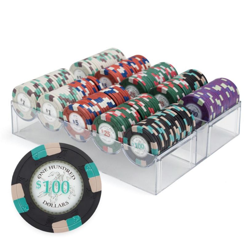 200Ct Custom Claysmith Gaming Poker Knights Chip Set Acrylic