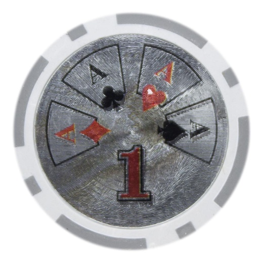 Brybelly Ben Franklin Holo Inlay 14-Gram Poker Chips (25-Pack) - Clay Composite