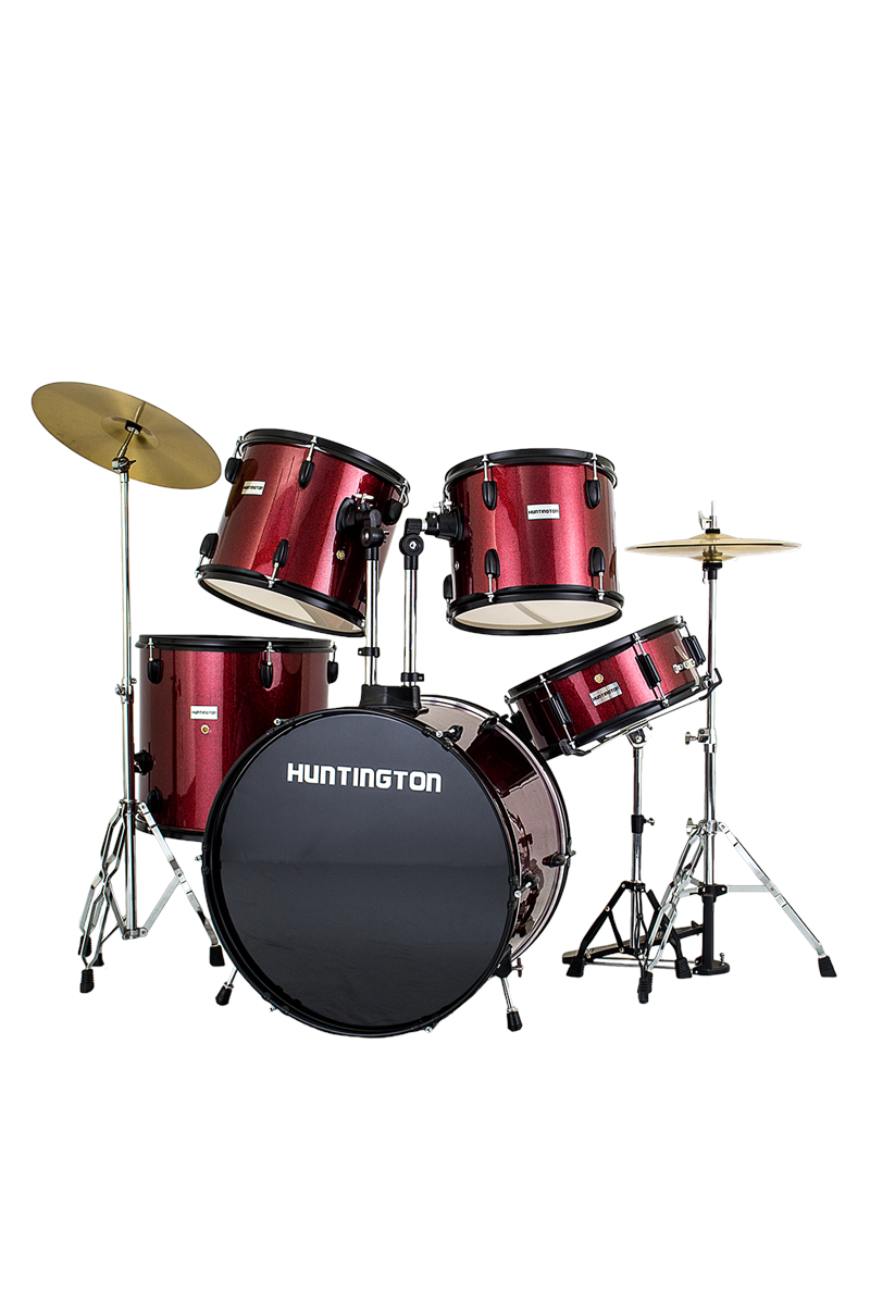 Huntington 5 Piece Drum Kit Sparkle Red