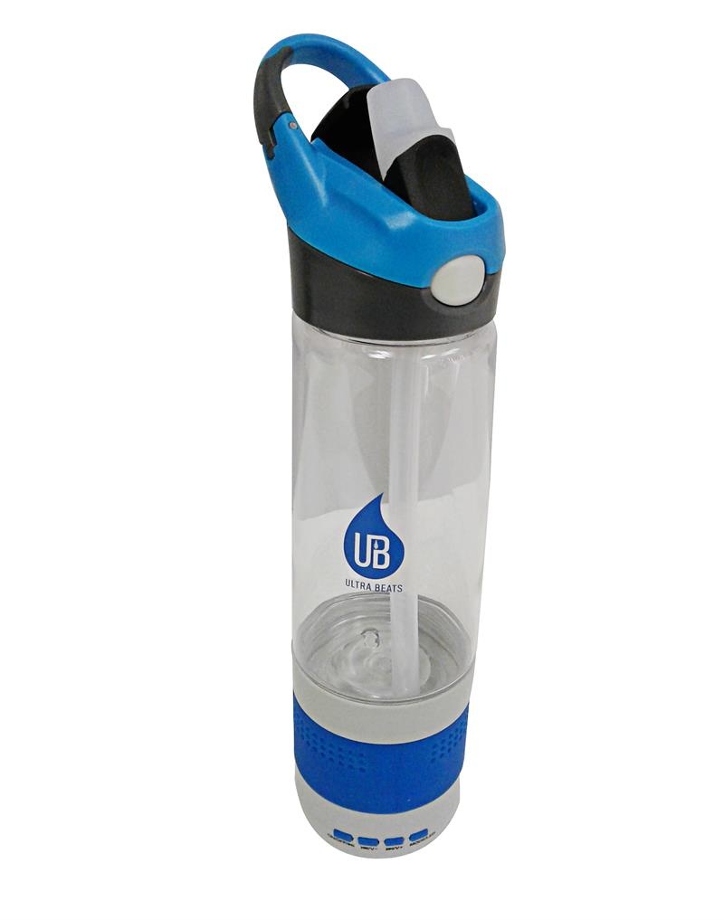 Ultra Beats Bc-4000 Sport Water Bottle Bluetooth Speaker Combo With Pop Top Blue