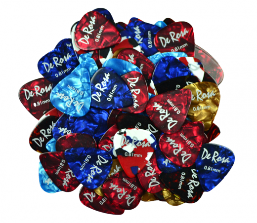 De Rosa Colorful Celluloid Guitar Picks .81 100 Pack