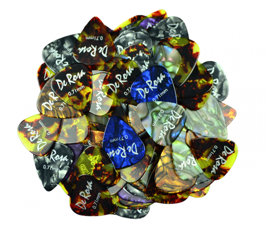De Rosa Colorful Celluloid Guitar Picks .71 100 Pack