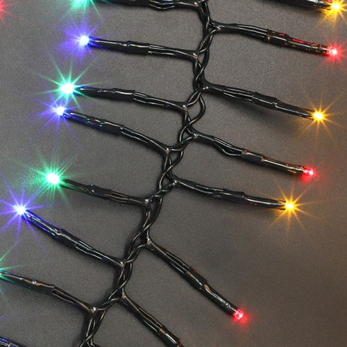 750 Led Firecracker Twig Cluster Mini Light Set With 10 Function Controller - Green Wire