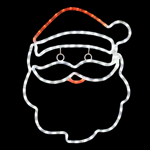 Led Rope Light Santa Motif - Lighted Silhouette - Cool White And Red - 20 Inch
