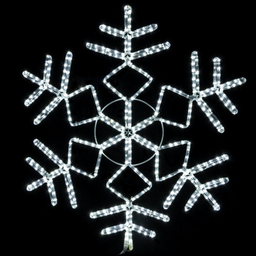 Led Rope Light Snowflake Motif V3 - Cool White - 35 Inch