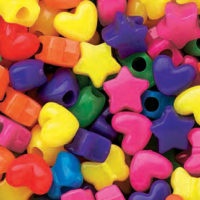 Pony Beads Mixed Neon Multi 1/2 Lb by The Beadery