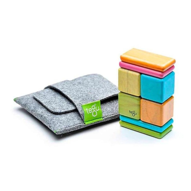 Tegu Pocket Pouch Wooden Magnetic Blocks - Tints