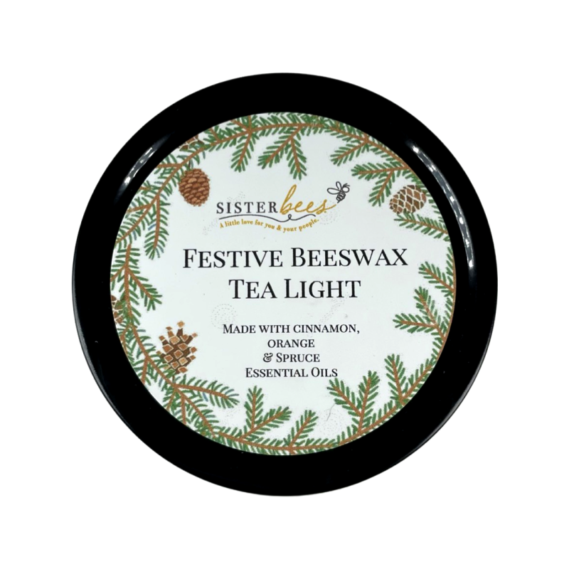Festive Beeswax Tea Light Candle - Sold In Sets Of 6