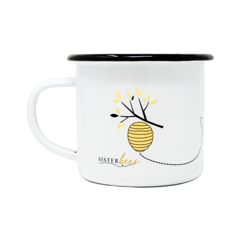 12 Oz. Enamel Bee Grateful Mug - 6 Mugs Per Pack