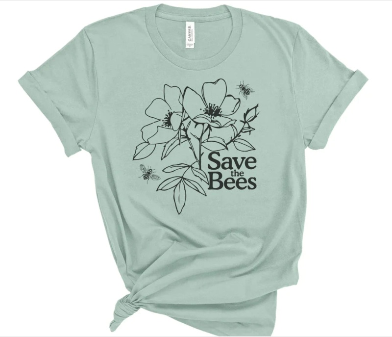 "Save The Bees" Floral T-Shirt Bulk - 50 T-Shirts