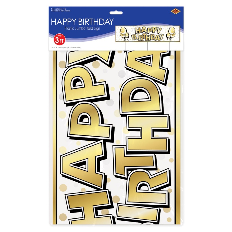 Plastic Jumbo Happy Birthday Yard Sign