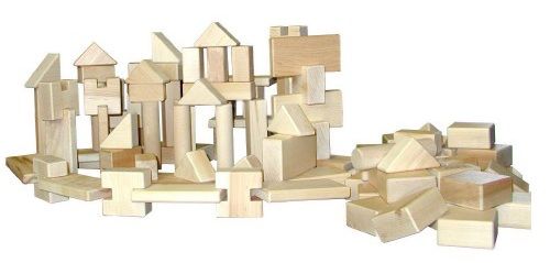 100 Piece Little Builder Block Set - Premium Wooden Blocks for Kids
