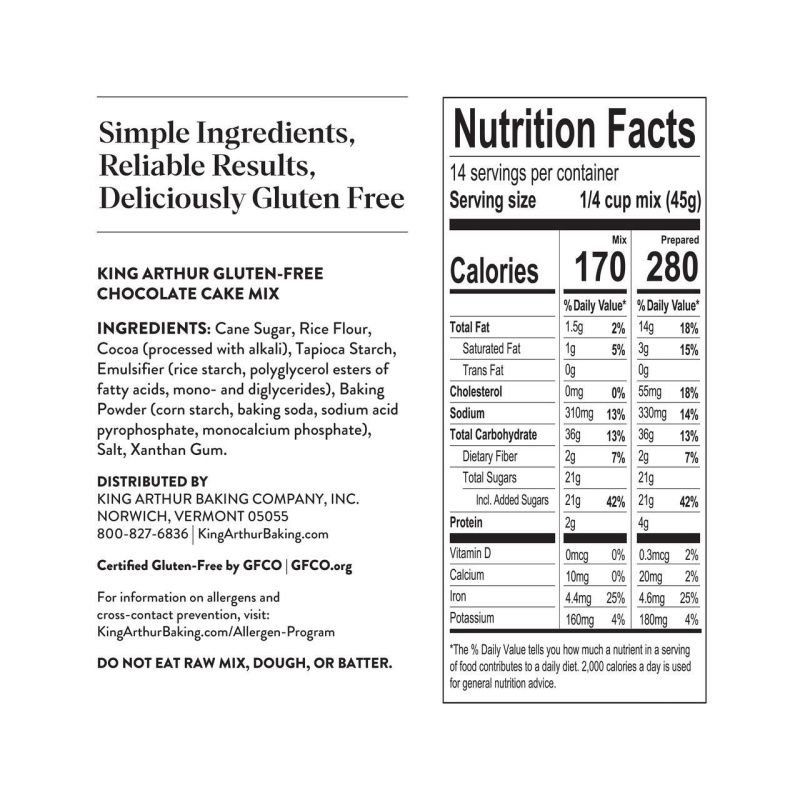 King Arthur Flour Gf Chocolate Cake Mix (6X22oz )