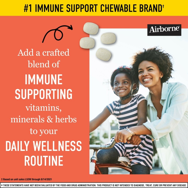 Airborne Chewable Tablets With Vitamin C Citrus (1X32 Tablets)