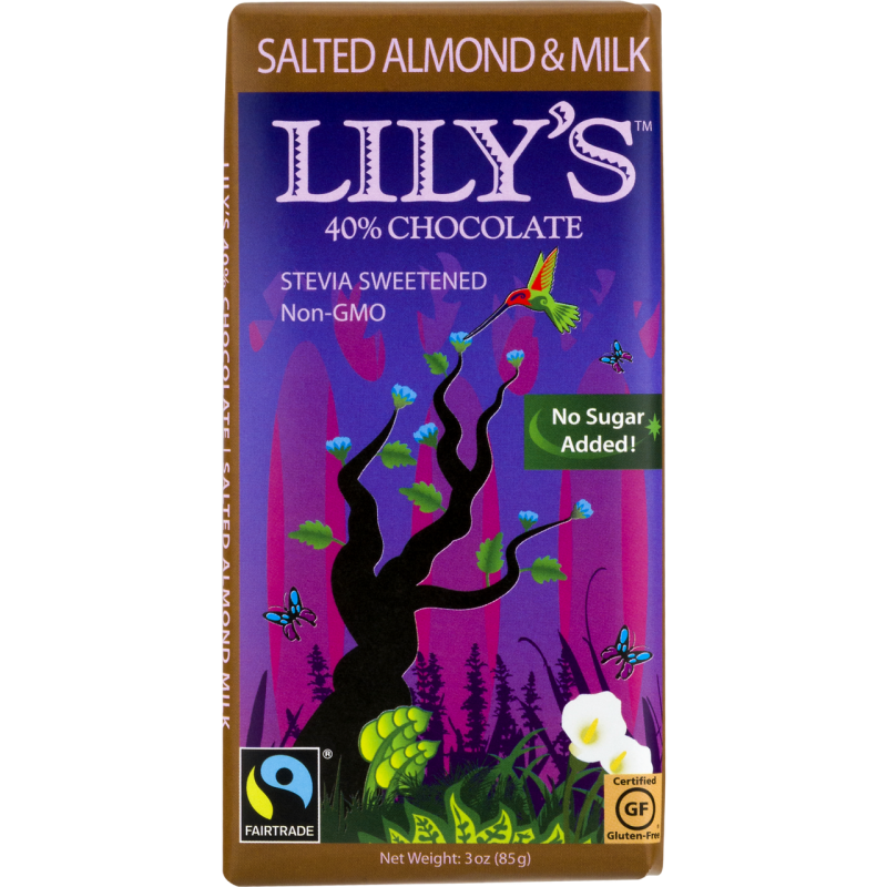 Lily's Sweets Milk Choc Salted Almonds, 40 (12X3 Oz)