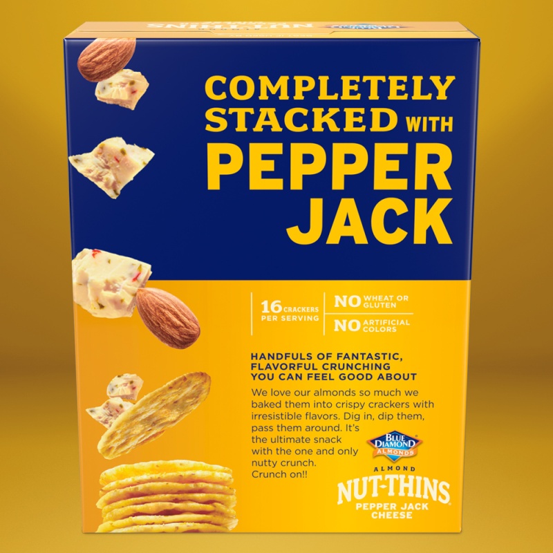 Blue Diamond Nut Thins Pepperjack Cheese Crackers (12X4.25Oz)