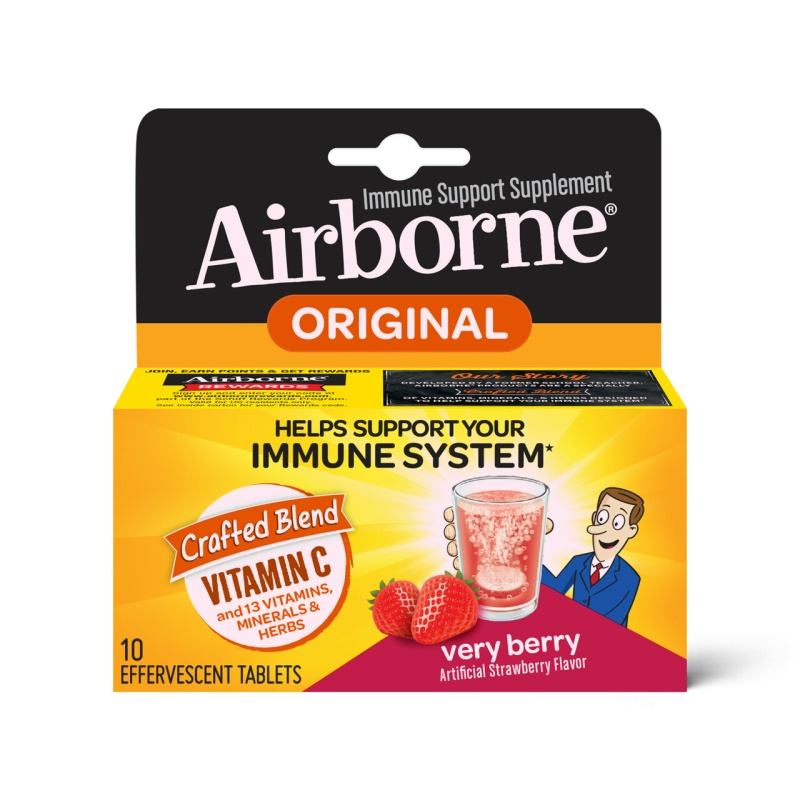 Airborne Effervescent Tablets With Vitamin C Very Berry (1X10 Tablets)