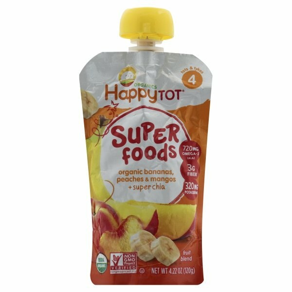 Happy Tot Organic Stage 4 Pouch Food Banana, Mango & Peach (16X4.22 Oz)